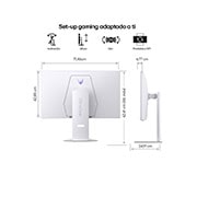 LG Monitor Gamer UltraGear 32'' │ 4K UHD 144 Hz │ 1 MS, rear view with lights on, 32G810SA-W, thumbnail 5