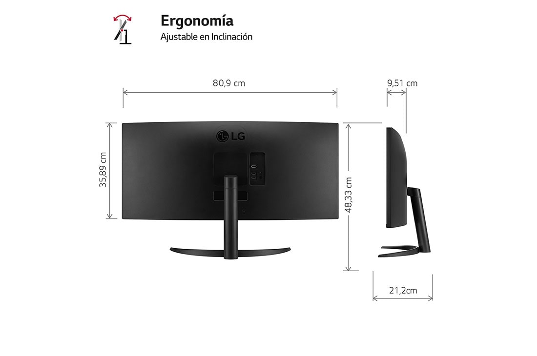 LG Monitor UltraWide 34'' │ Curvo │ HDR10, Life Style Dimension, 34WR50QK-B, thumbnail 4
