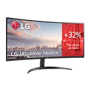 LG Monitor UltraWide 34'' │ Curvo │ HDR10, Front view, 34WR50QK-B, thumbnail 1