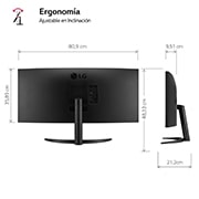 LG Monitor UltraWide 34'' │ Curvo │ HDR10, Life Style Dimension, 34WR50QK-B, thumbnail 4