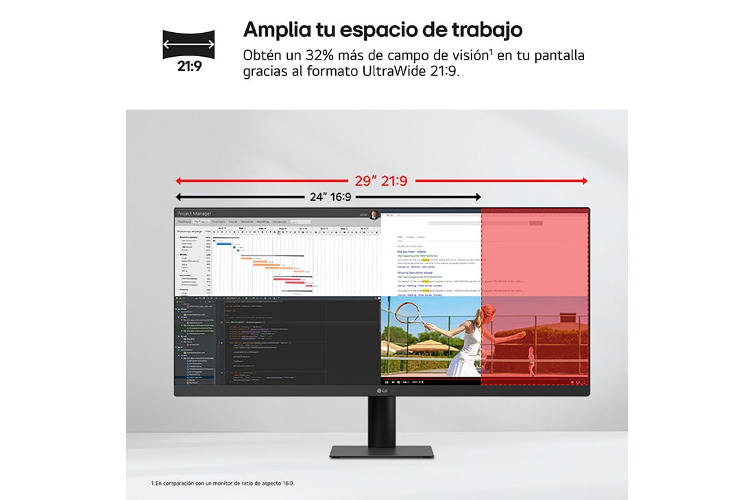 LG Monitor UltraWide 29'' │ IPS │ HDR10, life style image, 29U511A-B, thumbnail 3