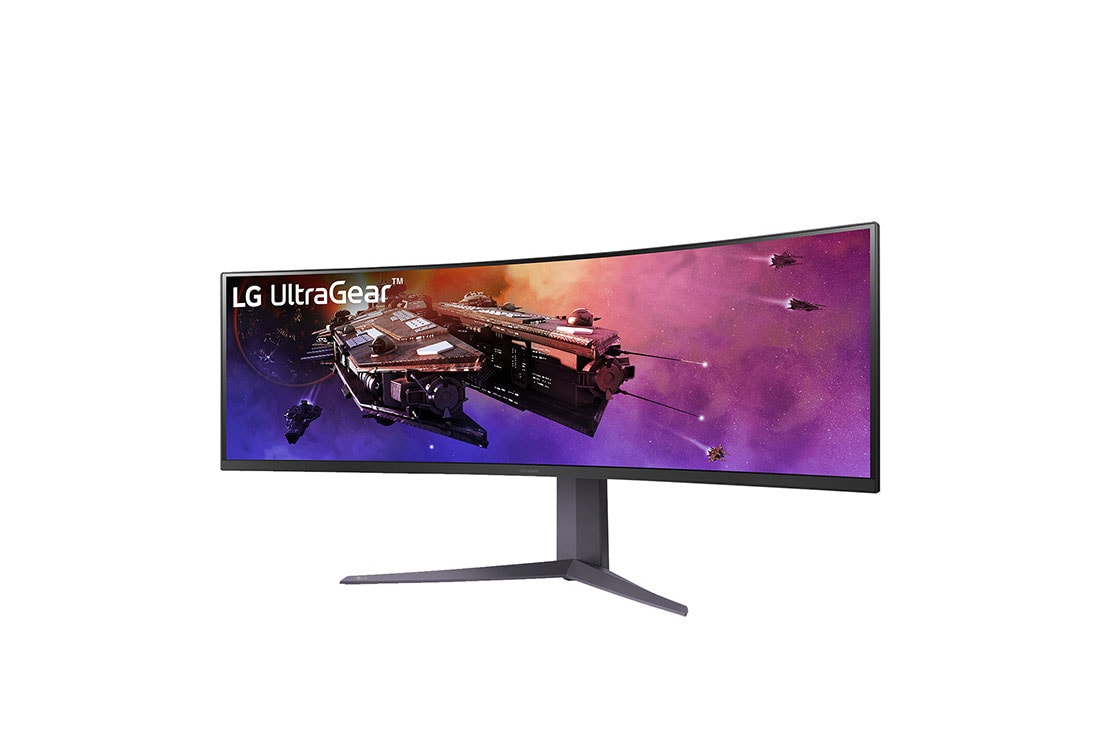 LG Monitor Gamer UltraGear 45'' │ Curvo │ 1 MS, Front view with keyboard, 45GR75DC-B, thumbnail 2
