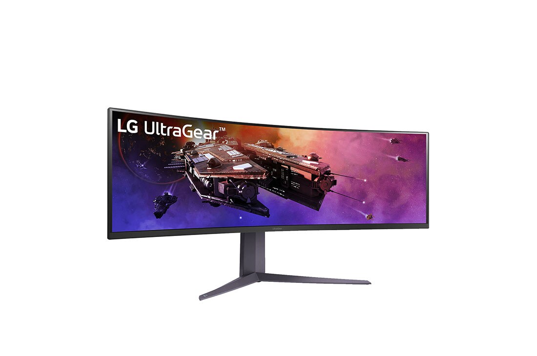 LG Monitor Gamer UltraGear 45'' │ Curvo │ 1 MS, +30 degree rotated front-side view, 45GR75DC-B, thumbnail 3
