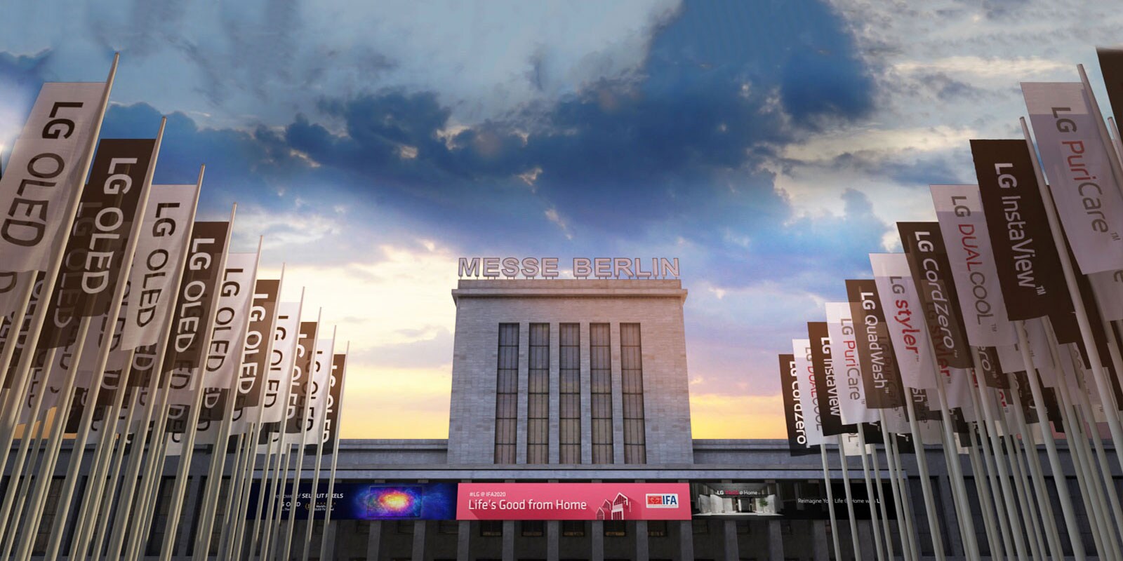 El estadio Messe Berlin Sommergarten donde tiene lugar el IFA 2020 se visualiza virtualmente.