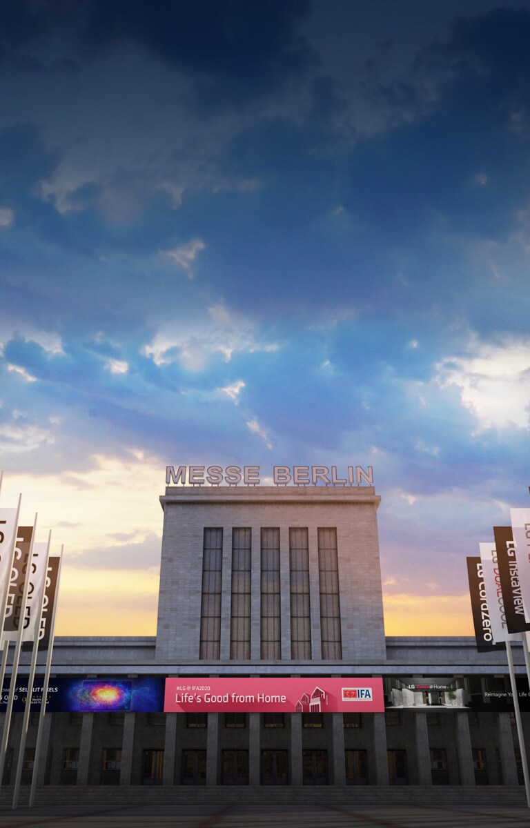 El estadio Messe Berlin Sommergarten donde tiene lugar el IFA 2020 se visualiza virtualmente.