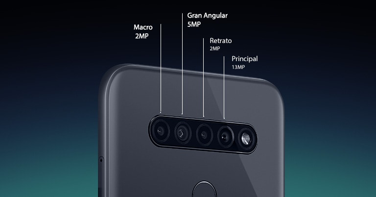 Vista posterior de Smartphone que muestra cuatro cámaras