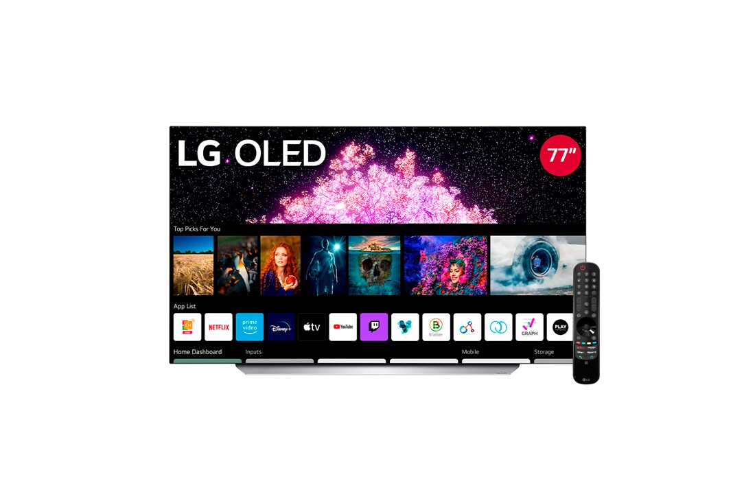 LG OLED C1 4K ThinQ AI 77'', vista lateral de -15 grados, OLED77C1PSA, thumbnail 2