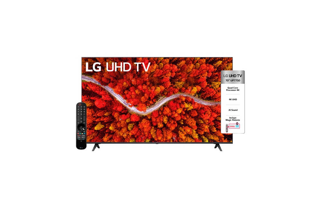 LG UHD ThinQ AI 75'', vista frontal del televisor LG UHD, 75UP7750PSB, thumbnail 2