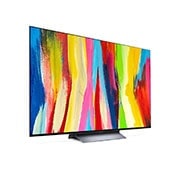 LG OLED EVO C2 4K 77'', Vista lateral ligeramente inclinada, OLED77C2PSA, thumbnail 5