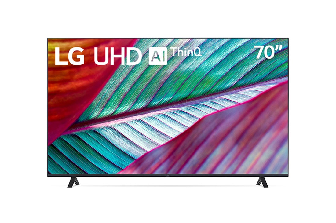 LG UHD 4K AI ThinQ 70'', Vista frontal del televisor LG UHD, 70UR8750PSA