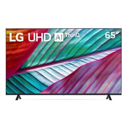 Una vista frontal del televisor LG UHD