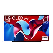 LG TV LG OLED evo AI 83'' │ Procesador Alpha 9 7ma gen AI, Front view with LG OLED evo TV, OLED C4, 11 Years of world number 1 OLED Emblem and webOS Re:New Program logo on screen, OLED83C4PSA, thumbnail 2