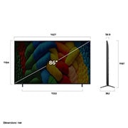 LG TV LG NanoCell AI 86'' │ UHD 4K │ Procesador Alpha 7 4K Gen8, Vista de frente y lateral de la Smart , 86NANO80ASA, thumbnail 4