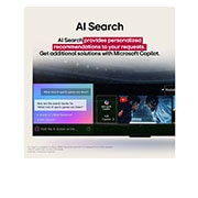 LG TV LG OLED AI 55'' | Procesador Alpha 8 AI Gen2, Pantalla de una LG TV que reproduce contenido de ciencia ficción. La interfaz de AI Chatbot aparece en la pantalla. El usuario envió un mensaje al chatbot en el que dijo que la pantalla está demasiado, OLED55B5PSA, thumbnail 11