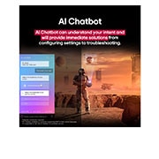 LG TV LG OLED AI 65'' | Procesador Alpha 8 AI Gen2, Pantalla de una LG TV que reproduce contenido de ciencia ficción. La interfaz de AI Chatbot aparece en la pantalla. El usuario envió un mensaje al chatbot en el que dijo que la pantalla está demasiado, OLED65B5PSA, thumbnail 13
