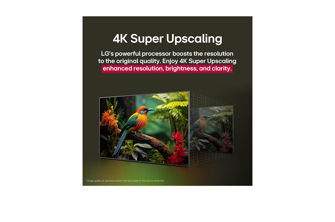LG TV LG QNED AI 65'' | UHD 4K | Procesador Alpha 7 Gen8, The alpha 7 AI Processor Gen8 lights up yellow and colorful bolts of light shoot out from it. The title talks about how the processor delivers 4K quality, stunning color and brightness., 65QNED82ASG, thumbnail 7