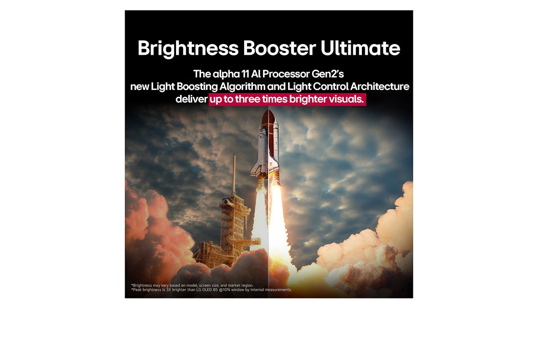 LG TV LG OLED AI 65'' | Procesador Alpha 11 AI Gen 2, alpha 11 AI Processor Gen2 is against a dark background. It glows with purple and blue light from within illuminating the microchip circuits around it. The title talks about how the processor that is , OLED65G5PSA, thumbnail 6