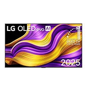 LG TV LG OLED AI 65'' | Procesador Alpha 11 AI Gen 2, Front view of LG OLED evo AI G5 4K Smart TV. 12 Years of world number 1 OLED emblem and LG OLED evo AI 2025 logo are on the screen., OLED65G5PSA, thumbnail 1