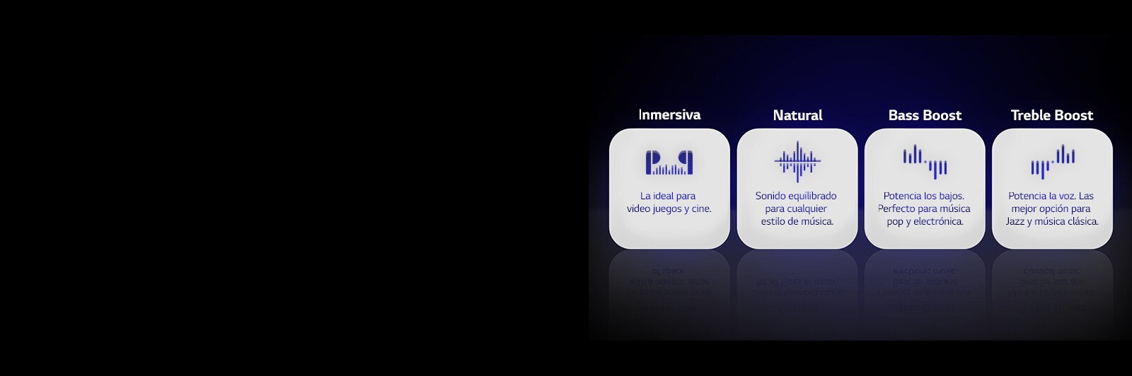 4 diferentes ecualizaciones