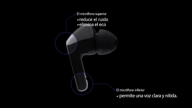Auriculares True Wireless LG TONE Free con los dos micrófonos integrados