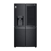 LG InstaView Door-in-Door™ mit Eis-, Crushed Ice- und Wasserspender | 638L Kapazität | Matt Schwarz, Vorderansicht bei geöffneter Tür, GMX945MC9F, thumbnail 2