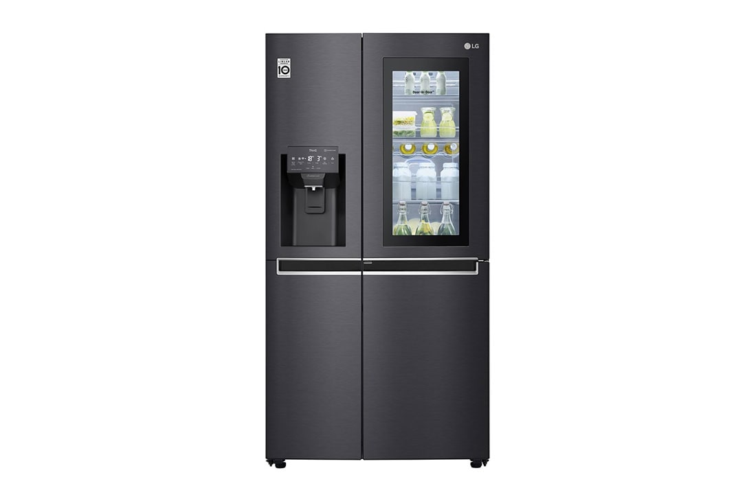 LG Side-by-Side mit InstaView Door-in-Door™ | 625 Liter Kapazität | Eis-, Crushed Ice-und Wasserspender | 4L Wassertank | Total No Frost | DoorCooling+™ | ThinQ®, GSX961MCCE, GSX961MCCE