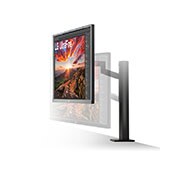 LG UHD Ergo IPS-Monitor mit 4K, 27 Zoll und USB Type-C™, Seitenansicht des abwärts gerichteten Monitors, 27UN880-B, thumbnail 4