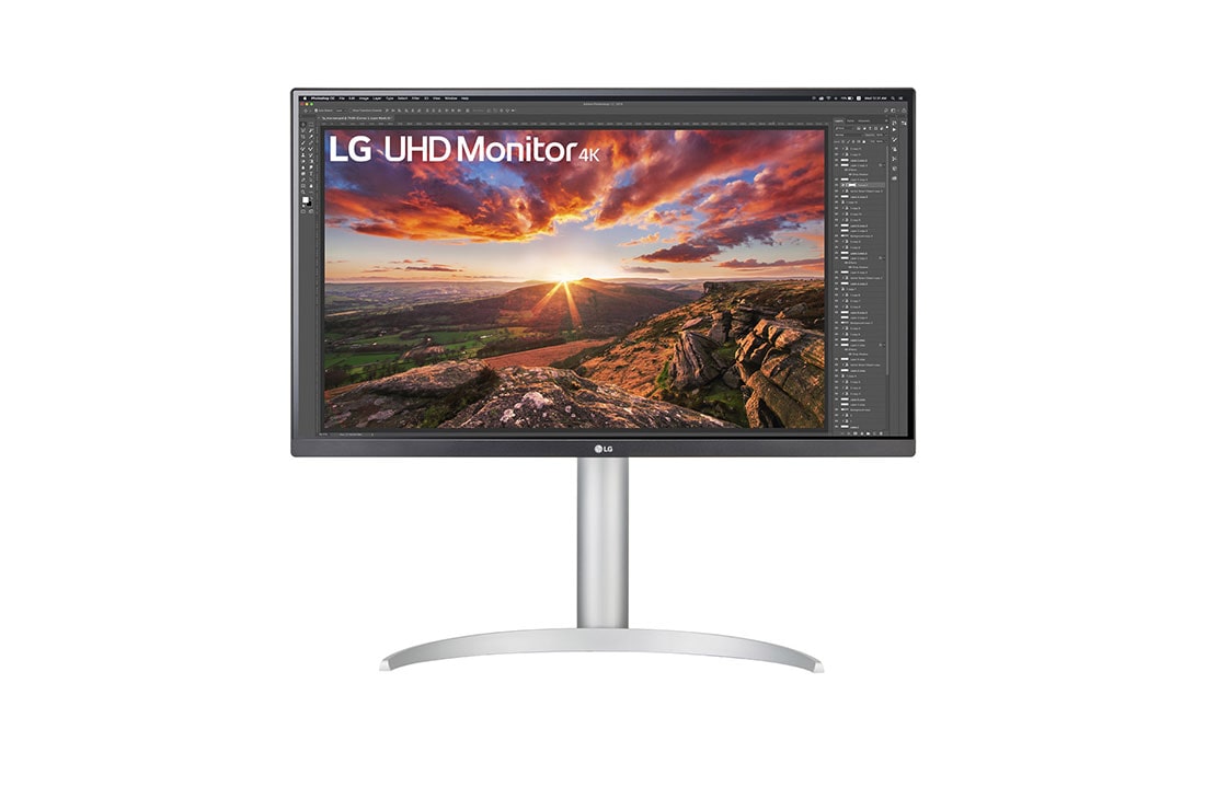 LG UHD-4K-IPS-Monitor mit 27 Zoll und VESA DisplayHDR™ 400, Vorderansicht, 27UP850N-W