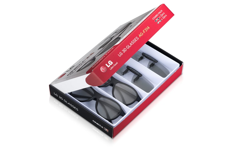 LG Party Pack mit 2x 3D Polfilterbrillen und 2x 3D Polfilter-Brillenclips, passend zu allen CINEMA 3D TV Modellen, AG-F314