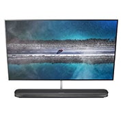 LG 65'' LG SIGNATURE OLED TV, LG SIGNATURE OLED TV W9 - 4K HDR Smart TV w/ AI ThinQ® - 65'' Class (64.5'' Diag), A picture of the overhead view from tilted angle, OLED65W9PUA, thumbnail 2, OLED65W9PLA, thumbnail 2