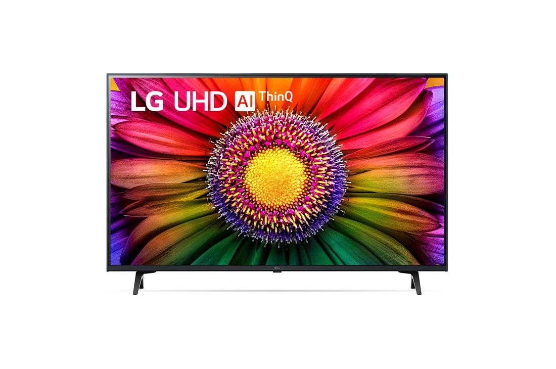 LG  43“ LG UHD TV, Eine Frontansicht des LG UHD TV, 43UR80006LJ