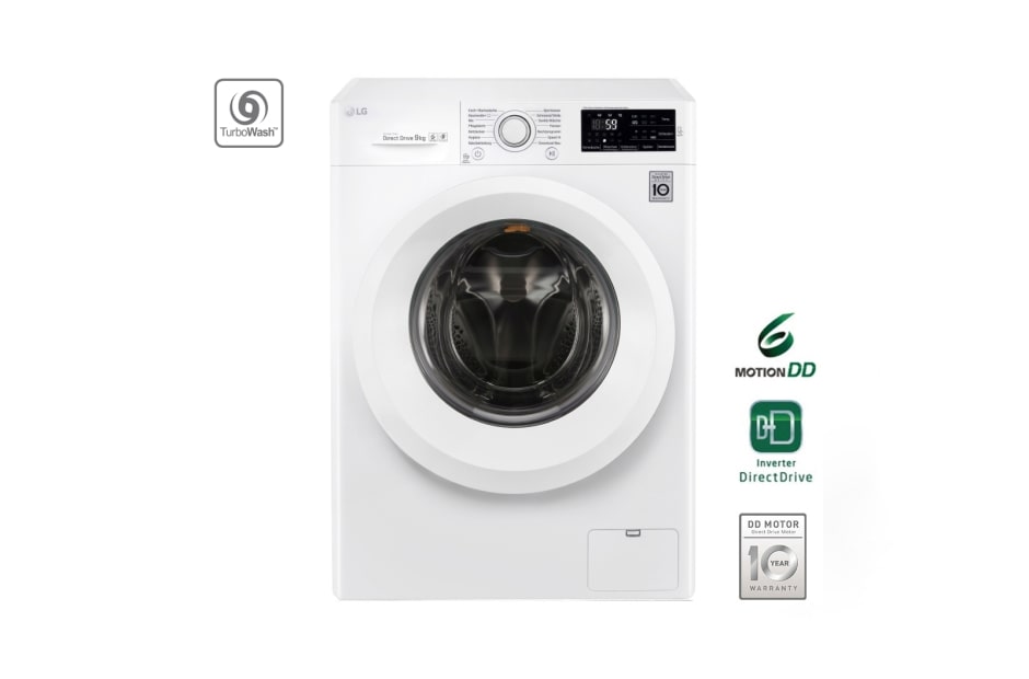 LG Waschmaschine mit 9 kg Fassungsvermögen, 6 Motion Direct Drive und TurboWash™, F14U2V9KG