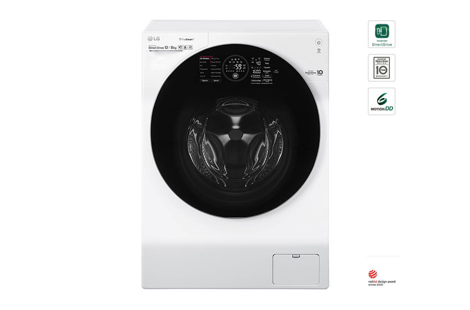 LG Waschtrockner | 12kg waschen / 8kg trocknen | kompatibel mit Mini-Waschmaschine , F16WD128GH, thumbnail 0