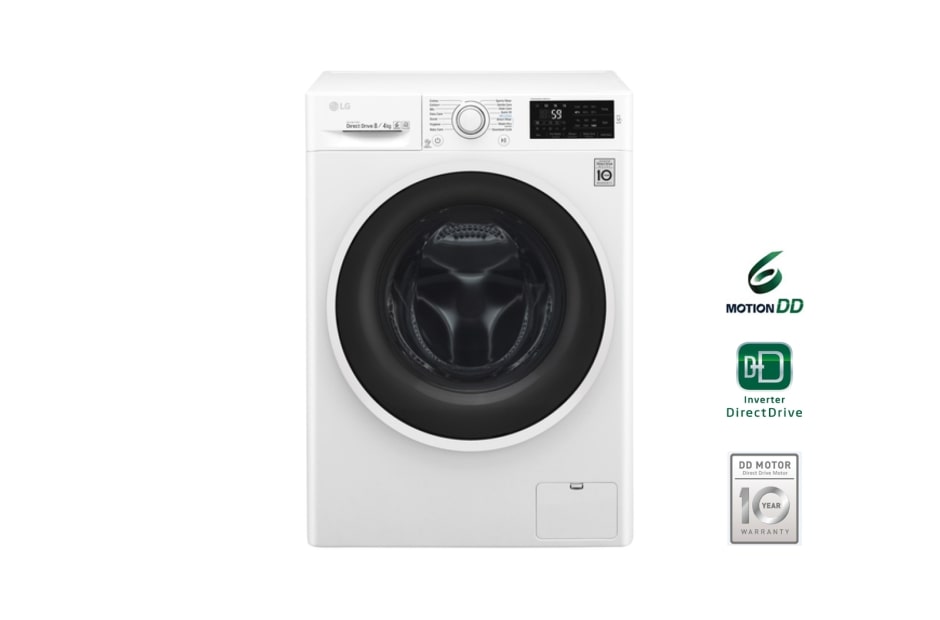 LG Waschtrockner | 8kg waschen / 4kg trocknen | 6 Motion Direct Drive™, F14WD84EN0