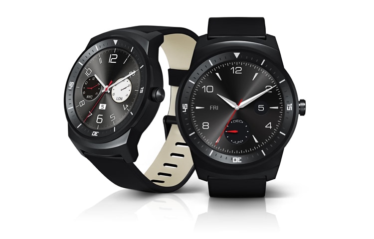 LG G Watch R Android Wear Armbanduhr mit rundem 1,3 Zoll P-OLED Display und zeitlosem Design, W110
