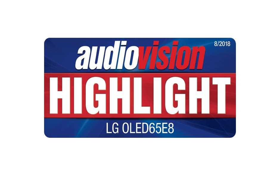 Audivision Auszeichnung des LG OLED 65 E8 TVs als Highlight