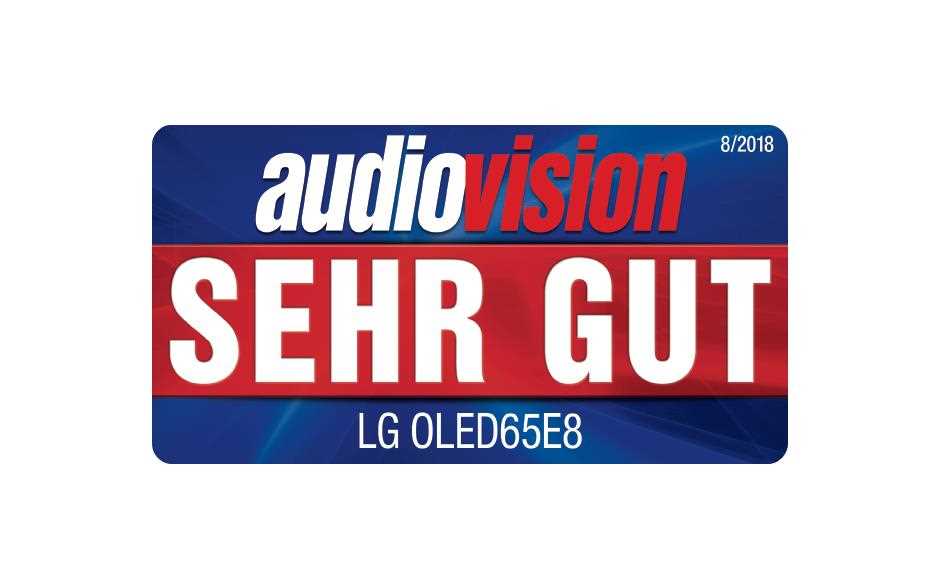 Audiovision Auszeichnung des LG 65 E8 OLED TV als Highlight