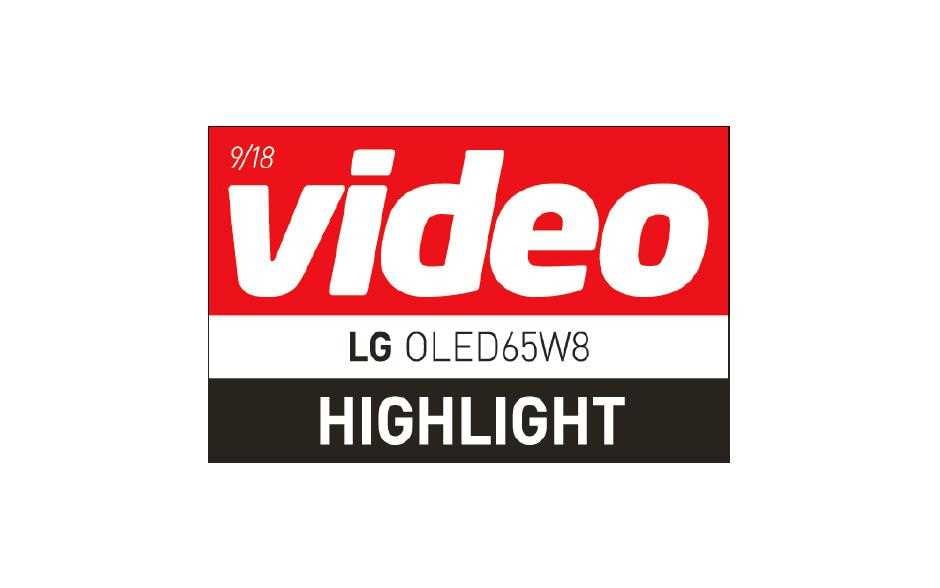 Video Auszeichnung des LG OLED 65 W8 TVs als Highlight