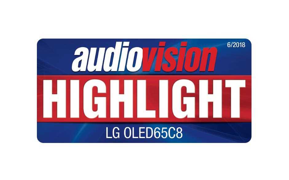 Audiovision Auszeichnung des LG OLED 65 C8 TVs als Hightlight