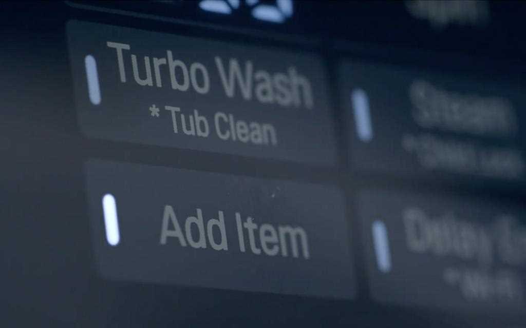 Buttons including turbo wash and add item on the LG TWINWash washing machine