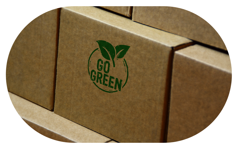 go green cardboard box