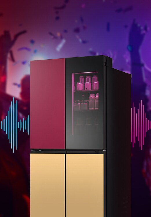 LG's moody new fridge lights up in custom colors and plays music