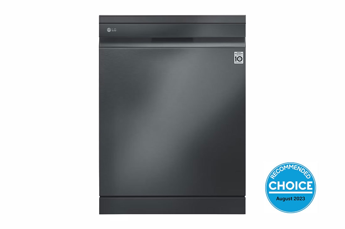 LG 15 Place QuadWash® Dishwasher with Auto Open Dry in Matte Black Finish - Free Standing, Front view, XD3A15MB