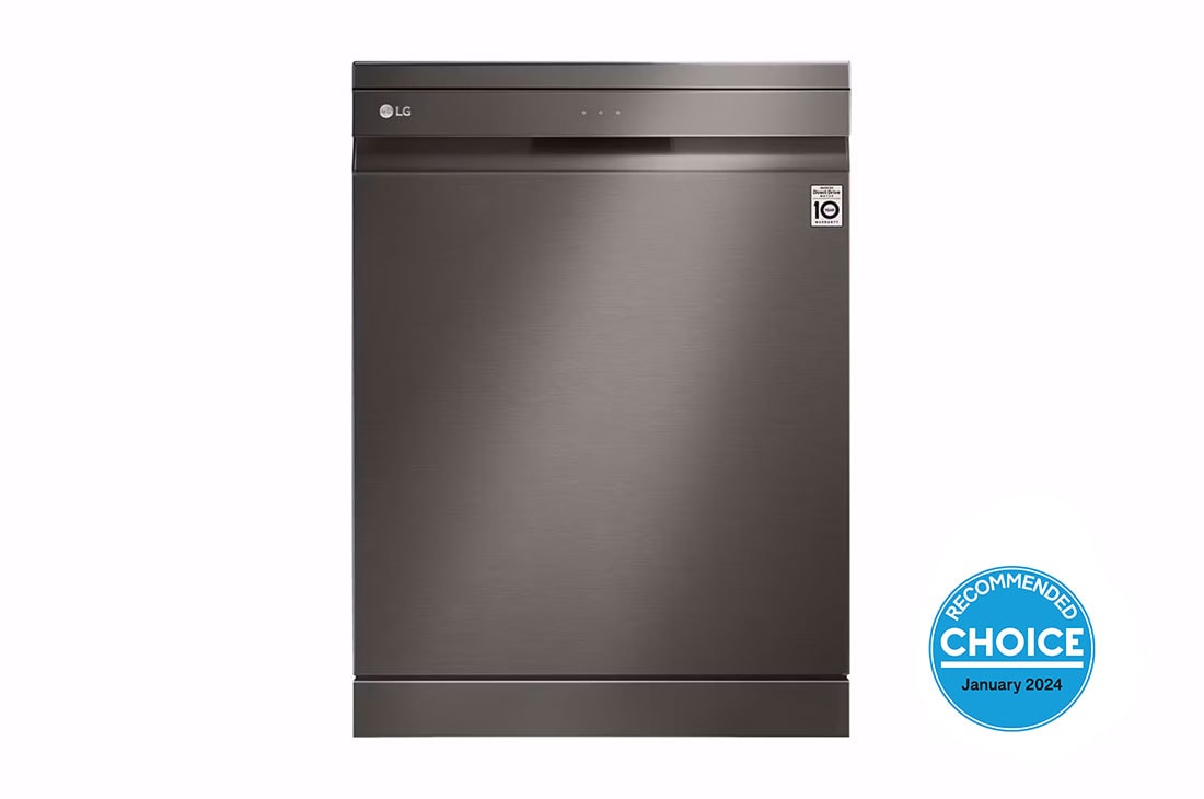 LG 15 Place QuadWash® Dishwasher with Auto Open Dry in Black Stainless Finish with TrueSteam™ - Free Standing, Front view, XD3A25BS