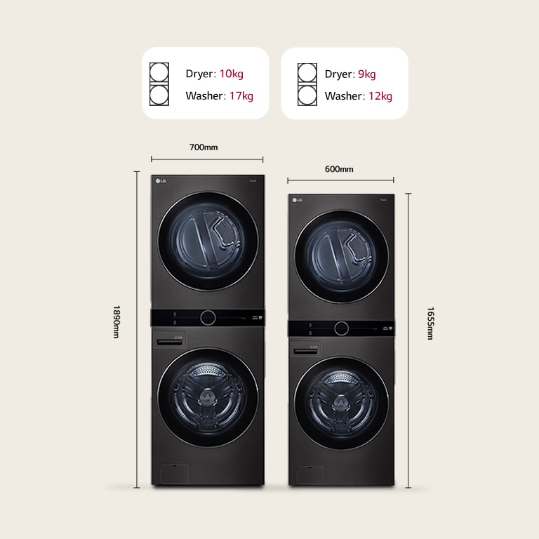 Choose the WashTower™ that fits your space2