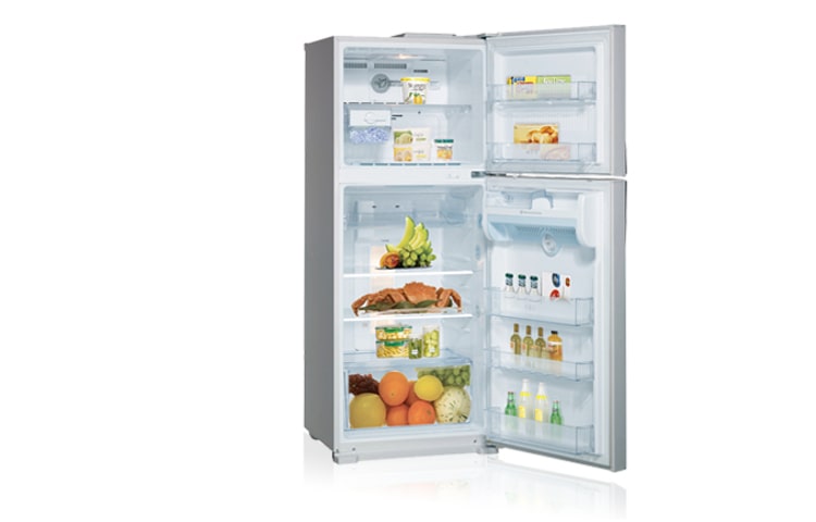 LG 422 Litre Iluminar Finish Top Mount Refrigerator with IceBeam Door Cooling, GN-R422FS, thumbnail 2
