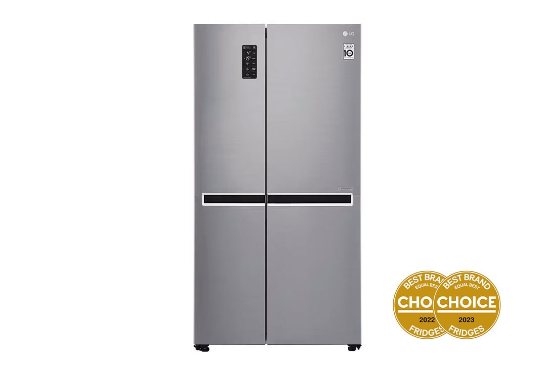 LG 642L Side by Side Fridge With 3 Star Energy Rating, front view  , GS-B680PL