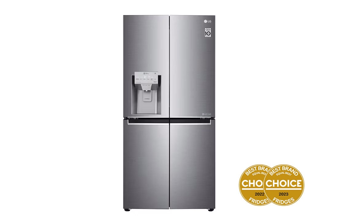 LG 506L Slim French Door Fridge, in Stainless Finish, front view  , GF-L570PL
