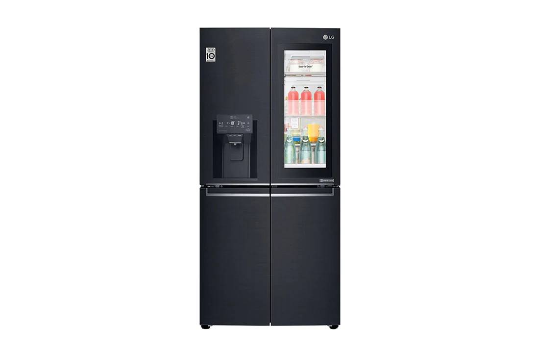 LG 508L Slim French Door Fridge, with InstaView Door-In-Door®, in Matte Black Finish, GF-V570MBL