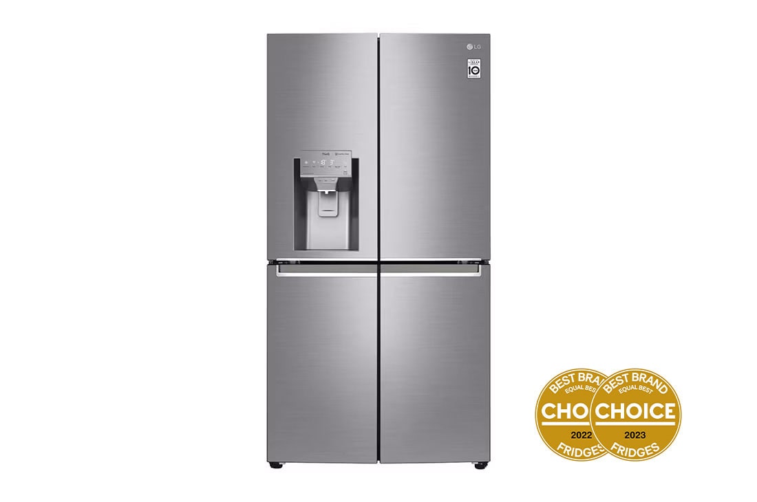 LG 637L French Door Fridge with Ice & Water Dispenser in Stainless Finish, front view  , GF-L706PL